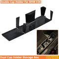 1PC Dual Cup Holder Driver Seat Storage Box For BMW E36 Center Console Cup Holder Car Interior Accessories Double Cup Holder