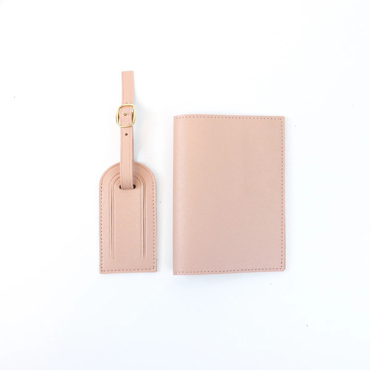 Customized letter pu leather anti-loss luggage tag + two-piece set for travel document and passport holders