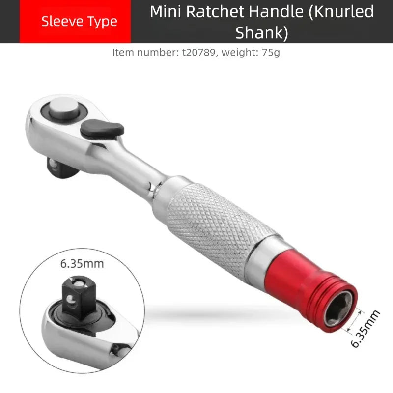 Hi-Spec 2-in-1 Mini Ratchet Wrench Movable Head Handle Double-Ended Socket Wrench Small Fly Torque Spanner Hand Repair Tools