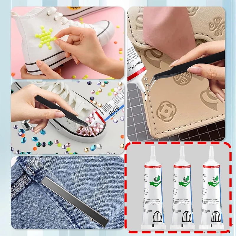 15/60ml Fabric Glue Strong Fabric Patching Glue for Fabric Repair and Permanent Bonding Versatile Waterproof Fabric Adhesive