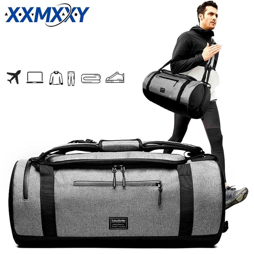 Large Gym Backpack Duffle Bag for Men Women, Multi-Pocket Sports Bag with Shoe Compartment & Wet Dry Pocket for Workout Travel