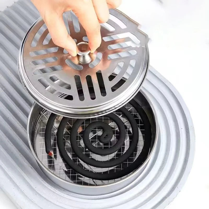 Mosquito Coil Tray Portable Holder Hotel Insect Repellent Rack With Cover Summer Anti-mosquito Home Camping Outdoor Supply