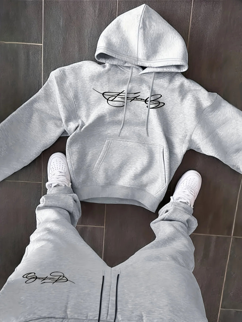 Men's Printed Pullover Hoodie + Sweatpants Two-piece Street Outdoor Fashion Fitness Leisure Sportswear Suit man two piece sets