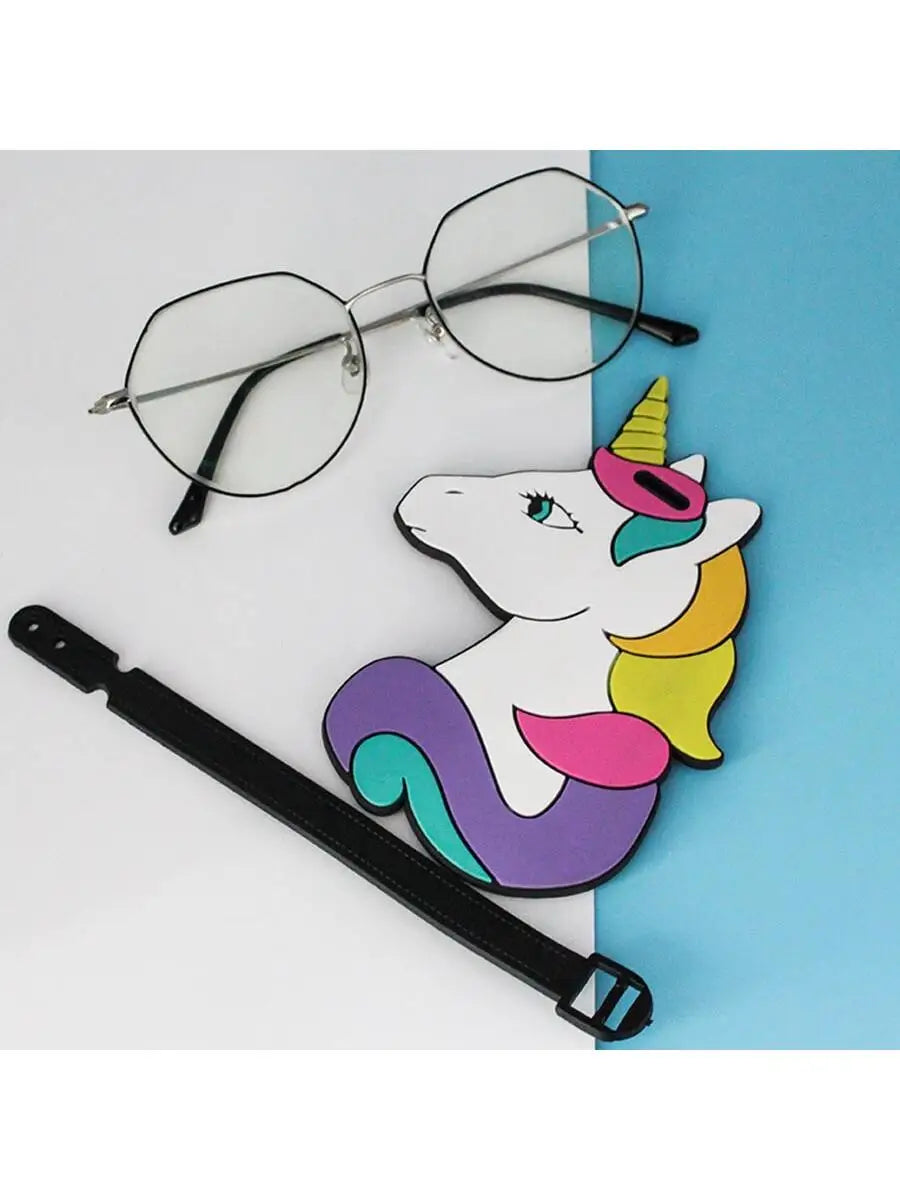 1PCS Cute Unicorn Boarding Hanger Luggage Tag Station Airport Check in Trolley Box Items Loss Prevention Identification Label