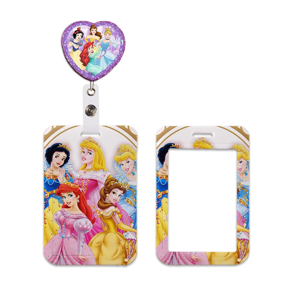 Disney Princess New Arrival Card Holder Student Keychain Girl Bus Metro Protective Case School Card Cover Kid Personalized Gifts