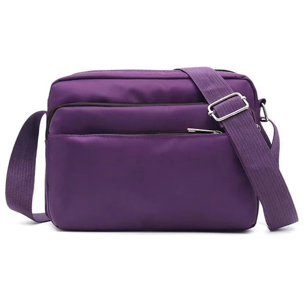 Purple One Shoulder Crossbody Bag Portable Commuting Large Capacity Simplicity Storage Bag Garland Letter Series Print Pattern