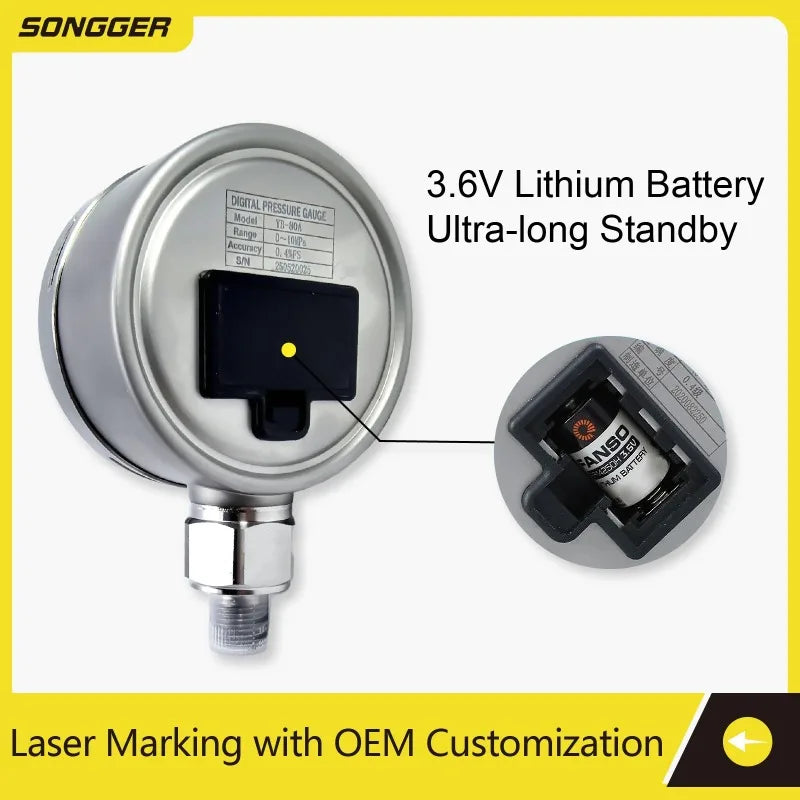 YB-80A Digital Pressure Gauge, Positive And Negative Pressure Peak Memory, High-precision Digital Electronic Pressure Gauge