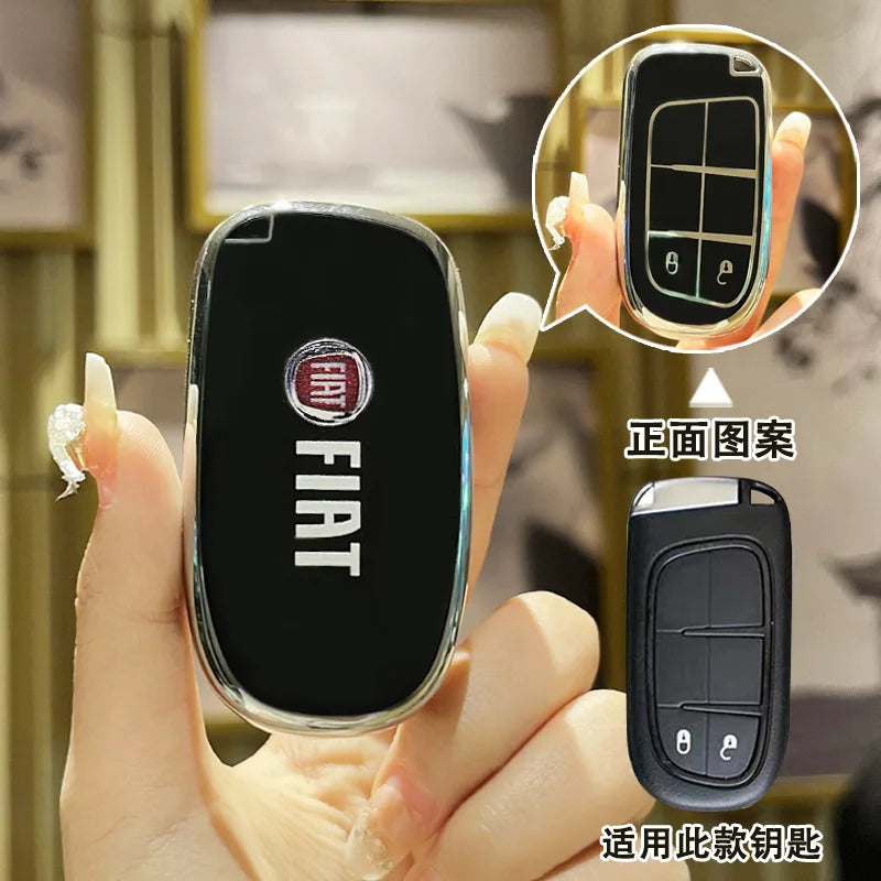 Fashion TPU Car Remote Key Case Cover Protector Shell For Fiat Freemont 2018 500X 500 500L Keychain Styling Protector Accessory