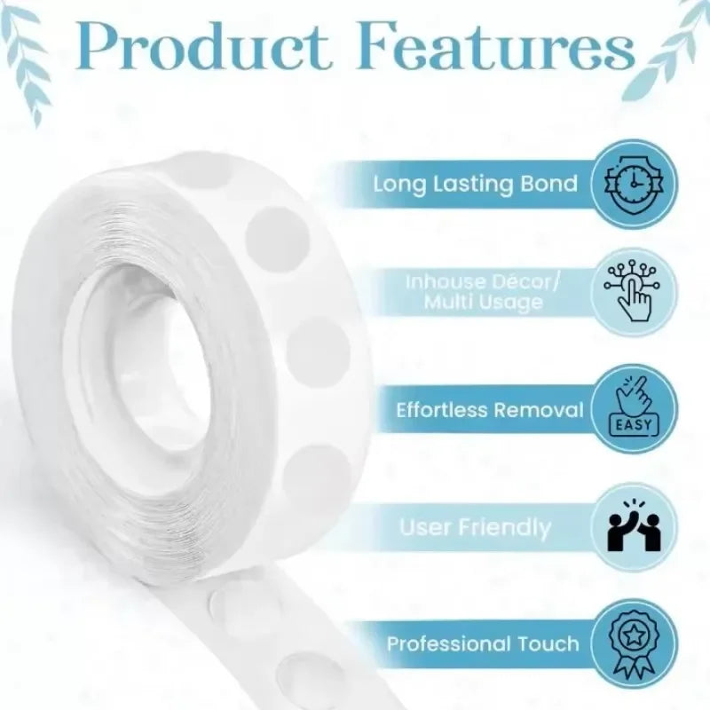 1 Roll Dot Double Sided Adhesive Poster Clear Glue Point Tape Round No Traces Strong Adhesive Sticker Waterproof For Craft DIY