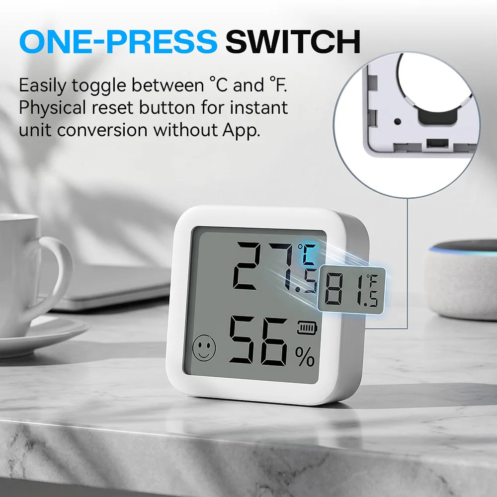 Temperature and Humidity Sensor With LCD Works with Tuya Bluetooth Google Alexa Voice Control Support Multi-mode Gateway Option