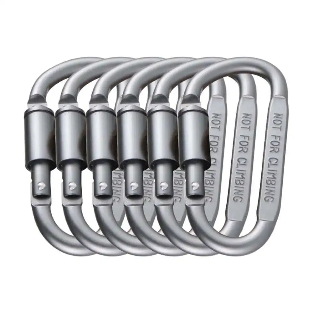 4 Pack D-ring Carabiner Clip Lightweight Aluminum Carabiners With Barrel Locking For Keychain Tactical Bag Backpack