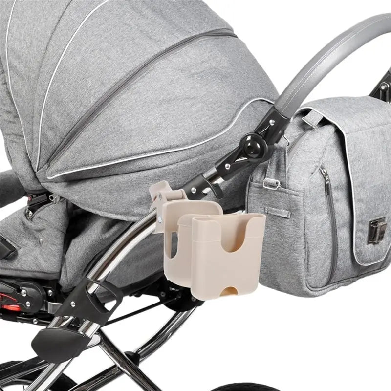 A63T-Stroller Cup Holder With Phone Mount Easy Installation Bottle Organizer Rack Fits Wheelchairs Scooters Kayaks