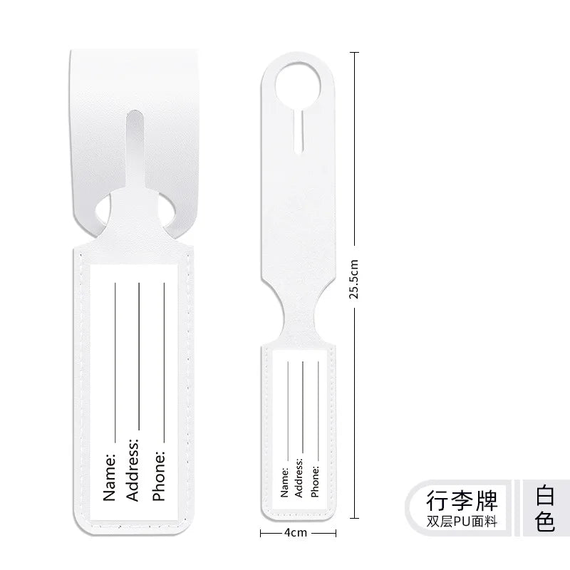 Customized boarding pass PU leather strip hanging luggage tag printed name label suitcase tag