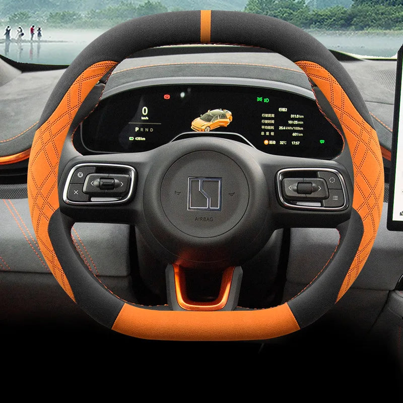 For ZEEKR X 007 001 009 7X 2025 Steering Wheel Cover Suede Interior Modification Short Velvet Winter Car Interior Accessory
