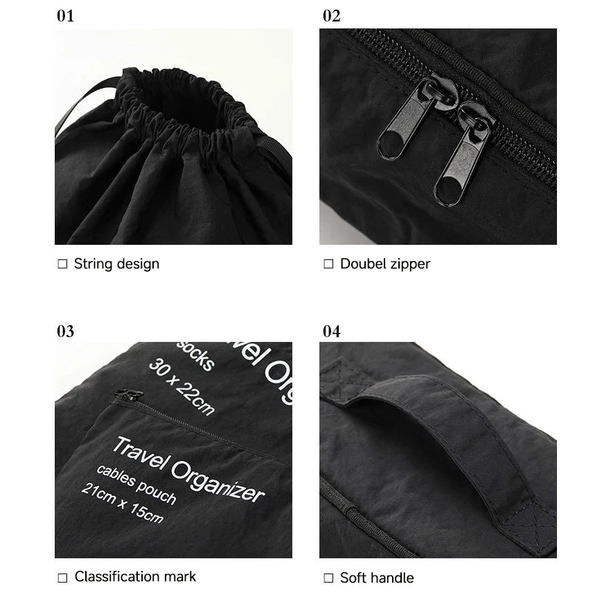 7Pcs Set Travel Bag Organizer Suitcase Packing Cubes Cases Portable Wardrobe Luggage Clothes Shoe Storage Pouch Packing Cubes