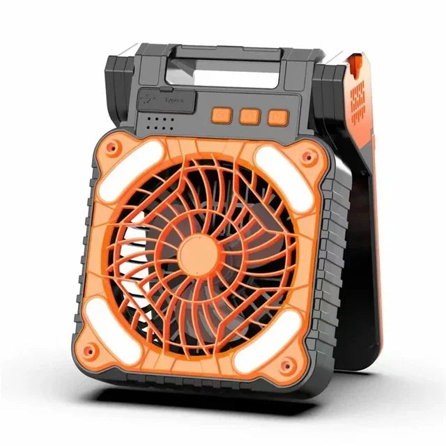 Portable Solar Fans 10000mAh LED Lantern Rechargeable Solar Powered Camping Fan 4 Speeds Powerful Wind 90° Folding Ventilador