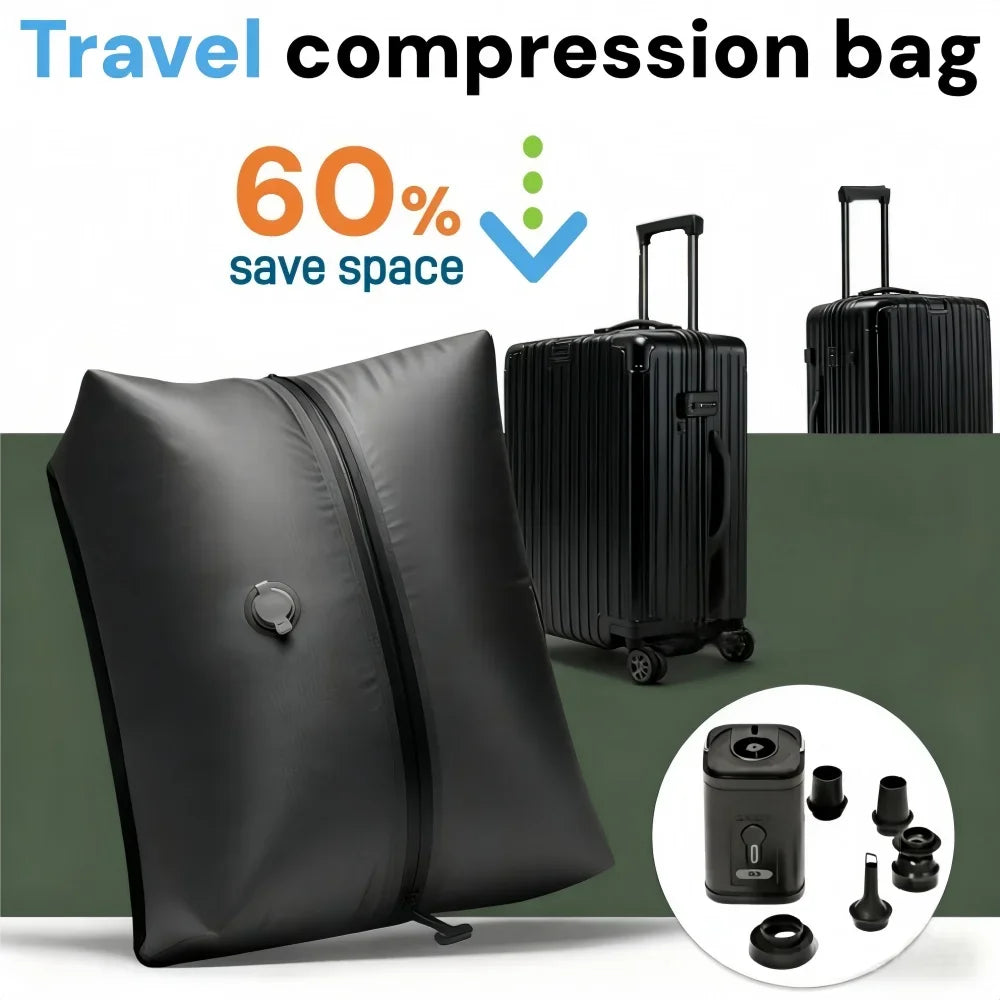 Travel Vacuum Bag for Suitcase Luggage Clothes Storage Bags Business Trip Compression Organizer Pouch Cubes Reusable Space Saver