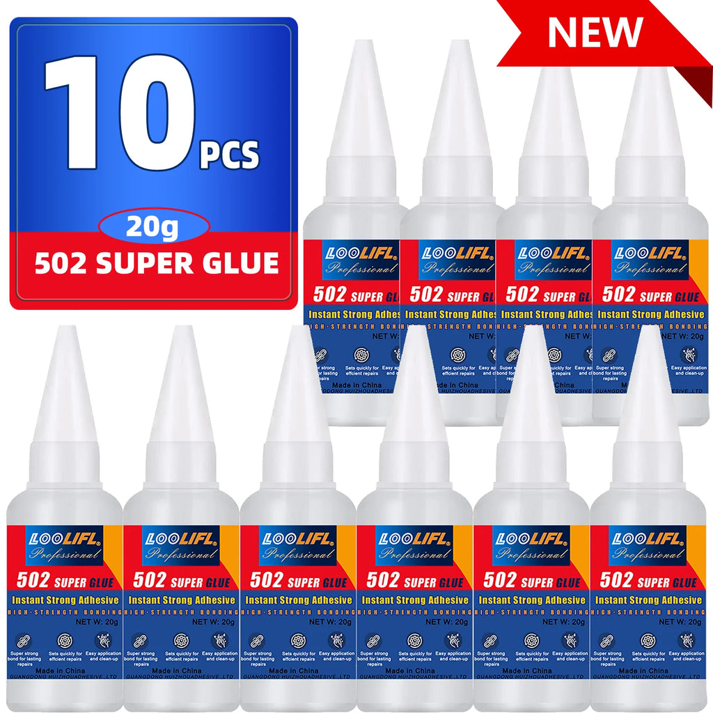 LOOLIFL 1-10 PCS Super glue 502 High Strength Quick-drying Cyanoacrylate Adhesive for leather, rubber, wood, Metal Liquid glue
