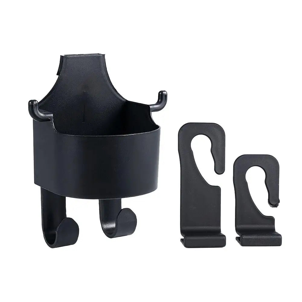 Backseat Car Organizer with Cup Holder, Multifunctional Back Seat Car Organizer with Two Seat Hooks, Hold Snacks Drinks & Phones