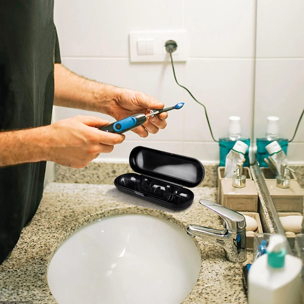 Electric Toothbrush Case for Traveling for Oral-B/Philips Sonicare Electric Toothbrush with 4PCS Covers Caps (P