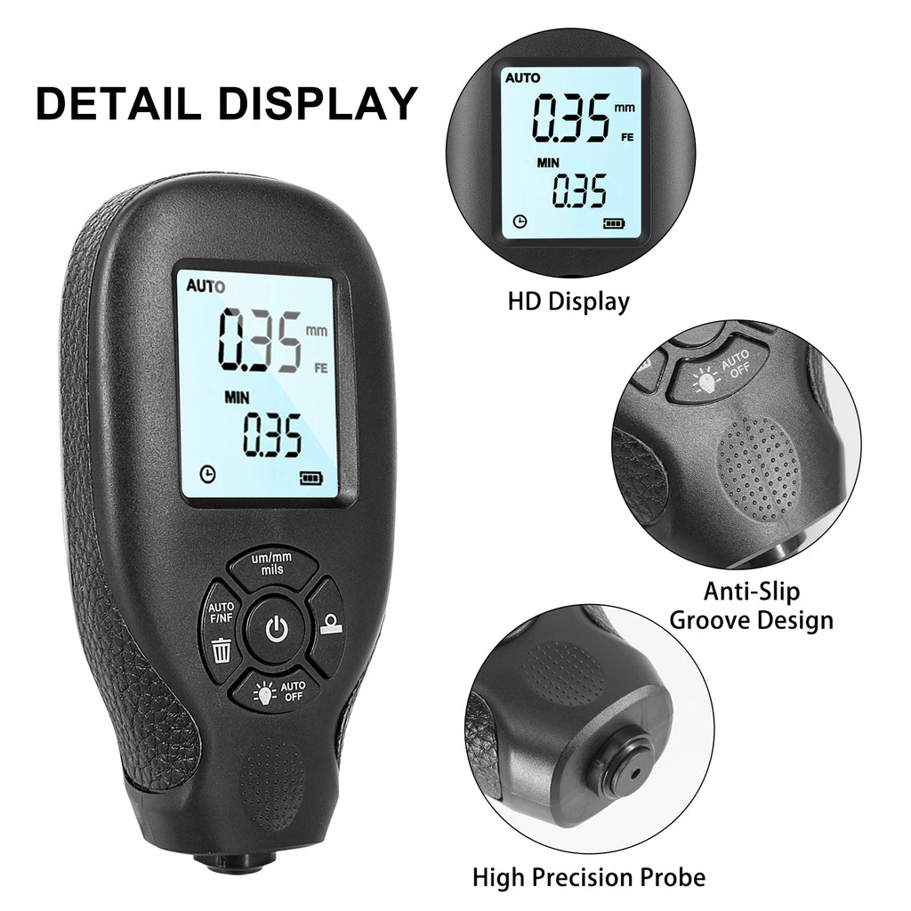 HW-300 Coation Thickness Gauge 0-2000UM Car Paint Film Thickness Tester Car Coating Measuring Tools Automotive Paint DFT Meter