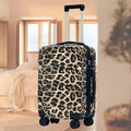 Women's Leopard Print Luggage 20 Inch - Silent Spinner Wheels Trolley Case, Fierce Animal Pattern Carry On Suitcase for Ladies