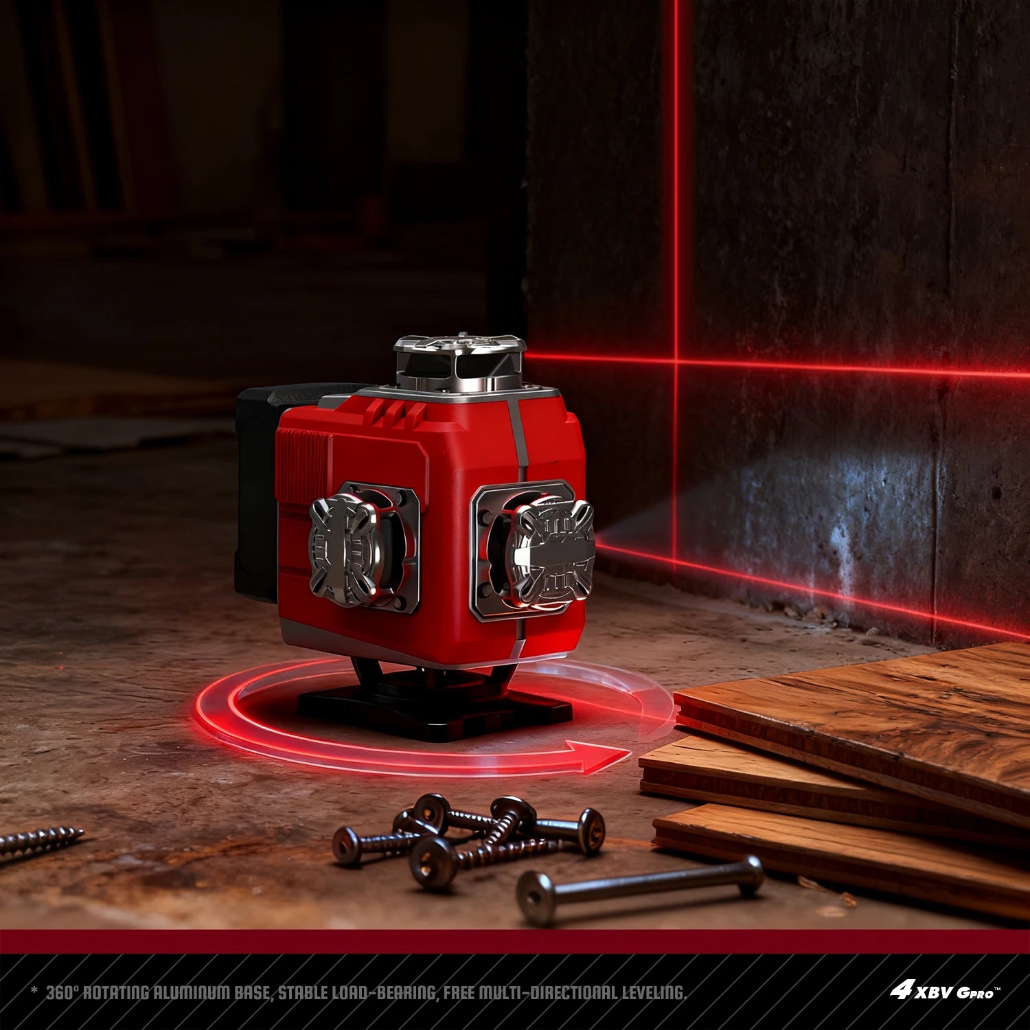 YEVOLT Industrial 16-Line Laser Level Auto-Calibration ±4° Self-Leveling Angle Outdoor Landscaping Anti-Shock Design