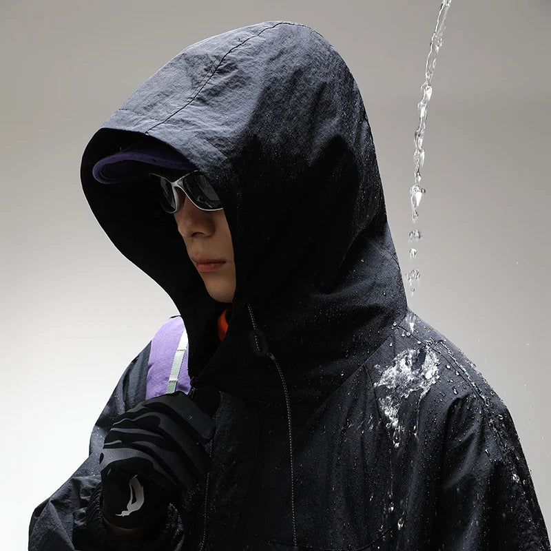 Hiking Jacket Lightweight Windproof Waterproof Outdoor Hiking Mountaineering Jacket Men Reflective Hooded Coats Women Autumn