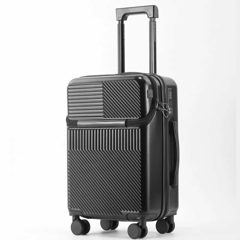 Suitcase Luggage Stylish Business Suitcase with Cup Holder Compact 20-inch Lightweight Carry-on