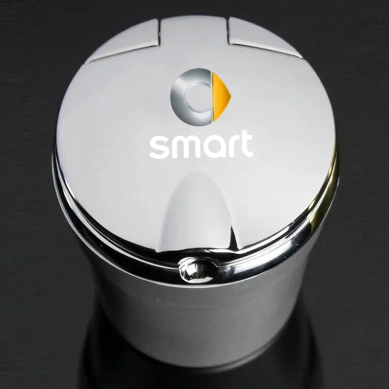 Car Ashtray with Lid Smell Proof Blue Led Portable Ashtray Cup for smart fortwo 451 450 452 453 454 Cabrio Forfour coupe