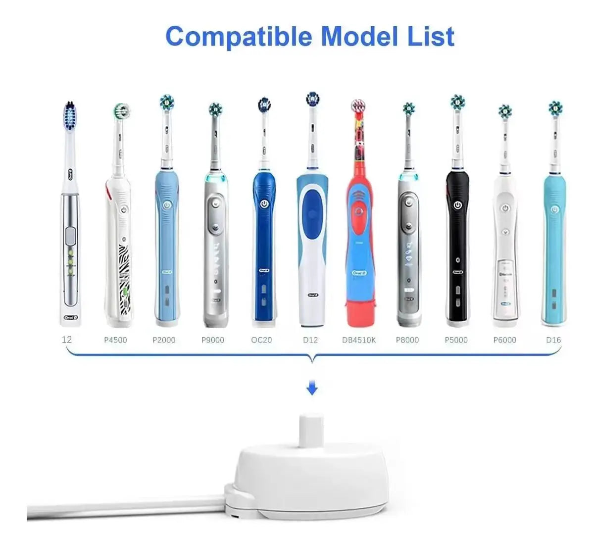EU Charger Fit for Oral B Braun Electric Toothbrush iO Series 3 4 5 6 1000/3000/5000/7000/7500 Waterproof Inductive Base
