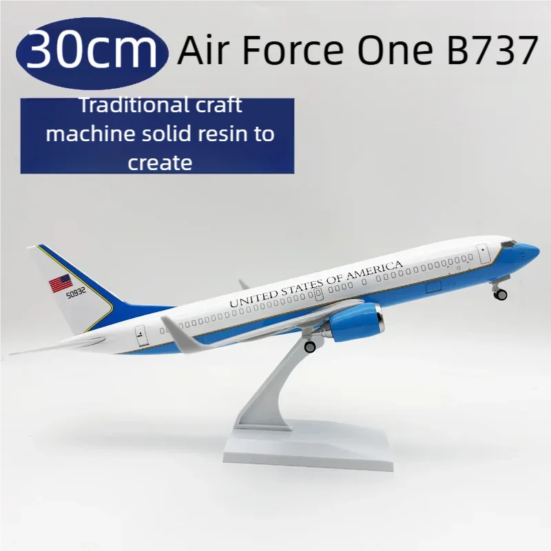 30cm Model Airplanes Toy 1/250 Scale B737 Air Force One Plane Models Resin Diecast Aircraft Collection Hobby With Landing Gear