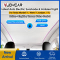 New Electric Sunshade For Tesla Model Y New Y Juniper Model Y L Ambient Light Roof Shade EN KR Voice Control Button Control