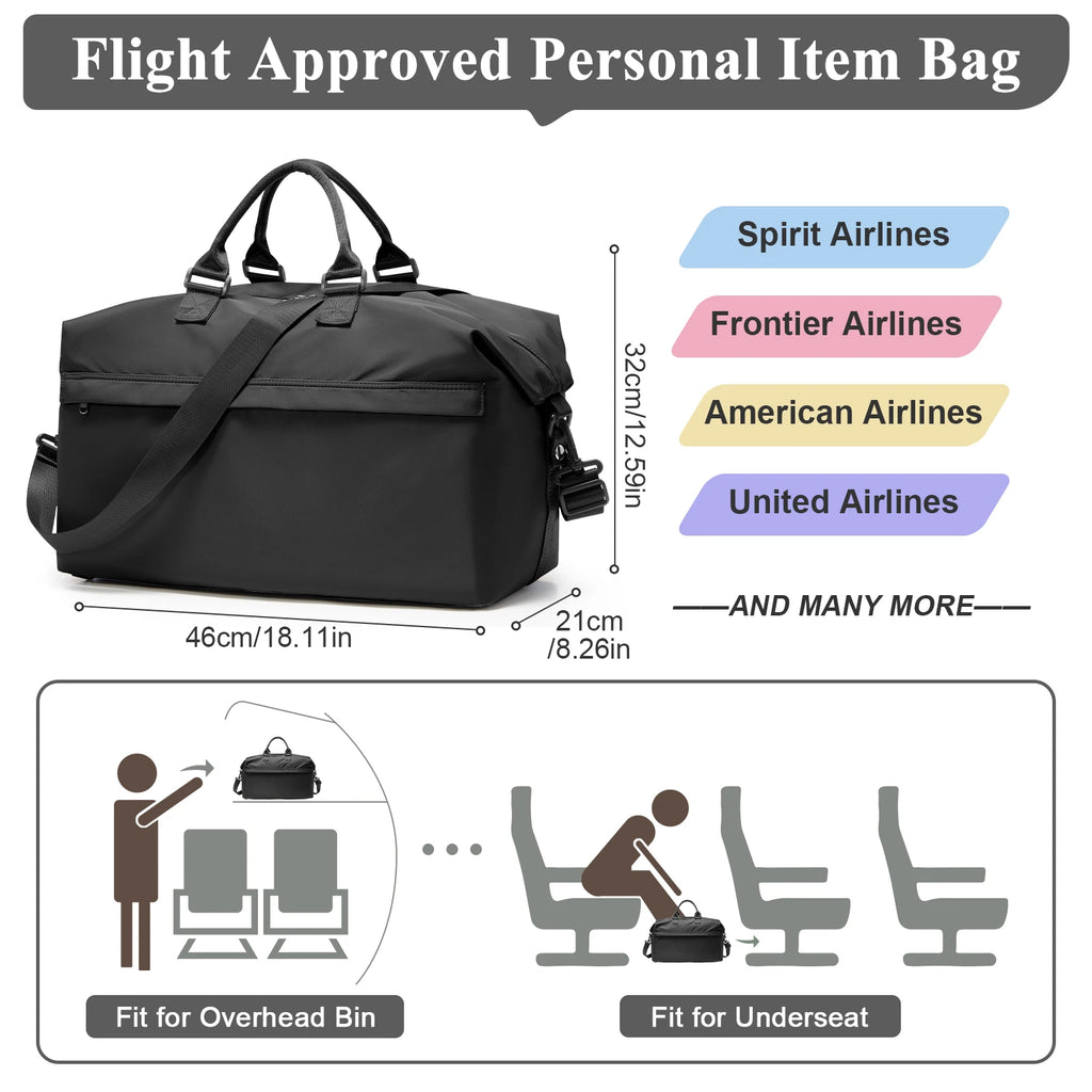 Foldable Travel Bag Large Sports Bag for Women Men's Travel Duffle Bag with Shoe Compartment, Waterproof Training Fitness Bag