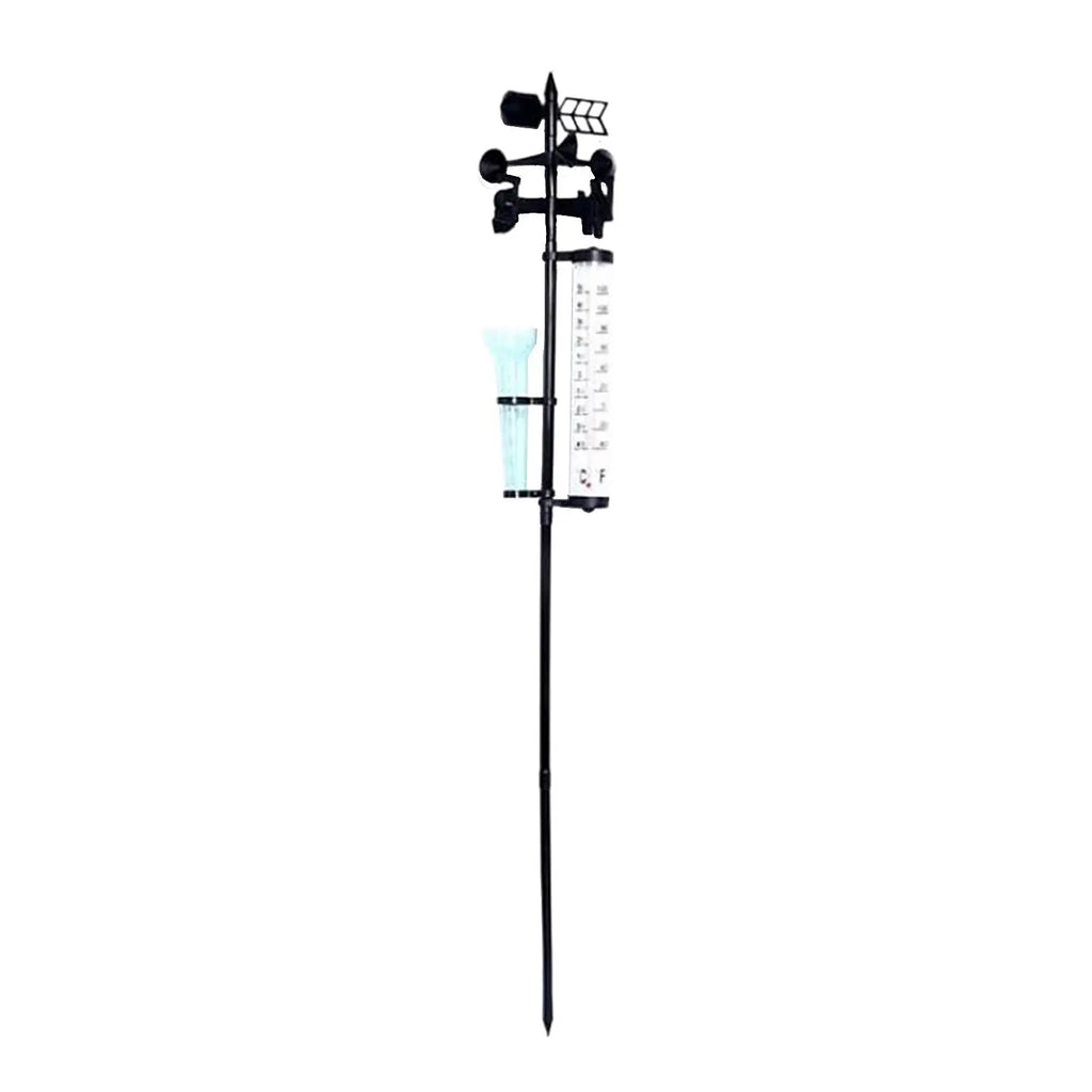 3-in-1 Weather Station Rain Gauge Thermometer Weather Vane for Yard Farm