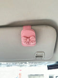 Car sun visor glasses clip bow cute pink interior sunglasses storage rack, car accessories