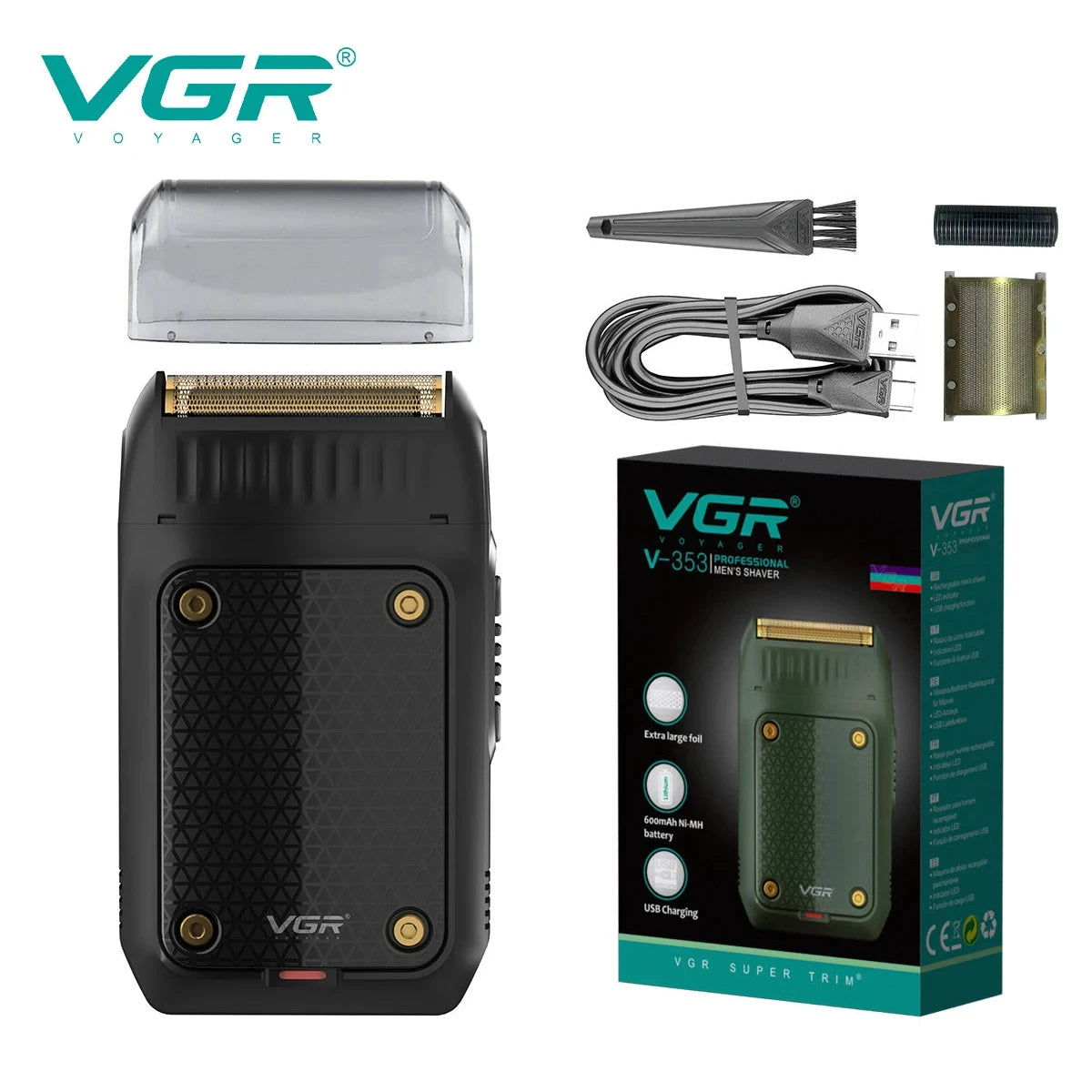 VGR popular men's shaver, convenient mini shaver, home travel electric shaving machine sideburns and hair trimming machine V-353