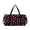 Bohemian Mushroom 2D Flat Cartoon School Travel Bag Large Capacity Zipper Luggage Bag Best Gift for Boys Girls Fashion Style