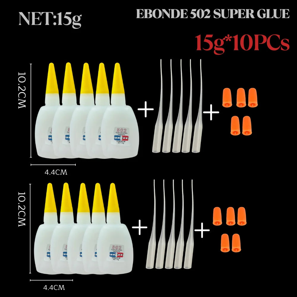 1/3/10PCs 502 Super Glue Instant Quick-Drying Cyanoacrylate Adhesive for Leather Rubber Wood Metal Strong Bond Liquid Glue
