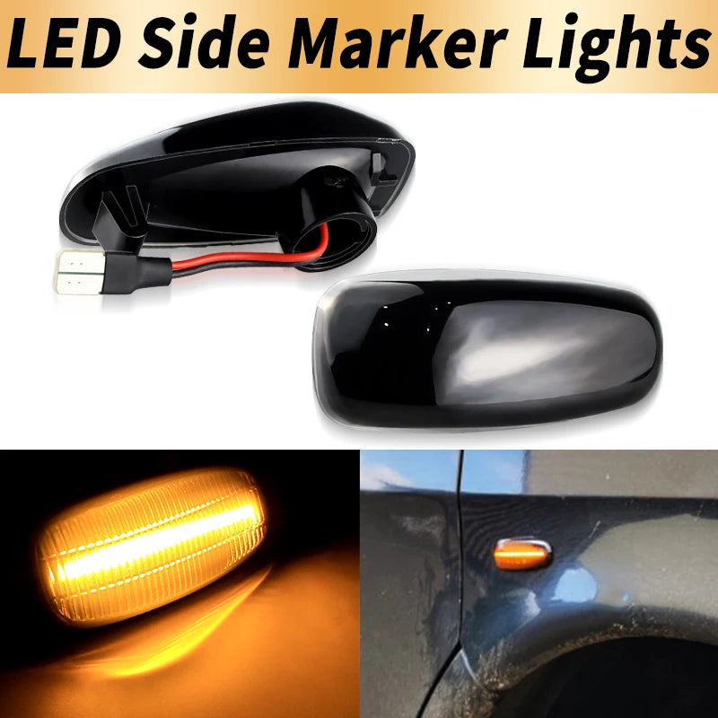 2PCS LED Side Marker Turn Signal Lights Canbus For Mercedes E-Class W124 84-98 W210 95-03 ML-Class W163 98-02 C-Class W202 93-02