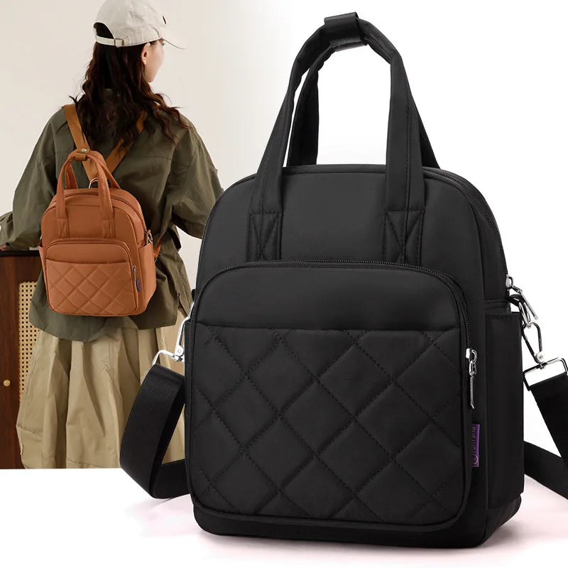 Women's Backpack Travel Casual Waterproof Women's Shoulder Bag Women's Large Capacity Rucksack Black Pocket Casual Mummy Bag