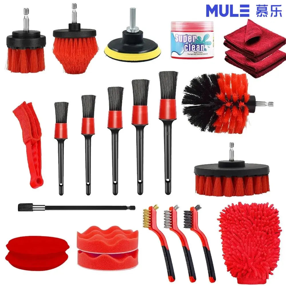 Car Cleaning Kit Detailing Brush Set Car Polish Pads Car Cleaning Brush For Car Air Vents Rim Dirt Dust Clean Tools