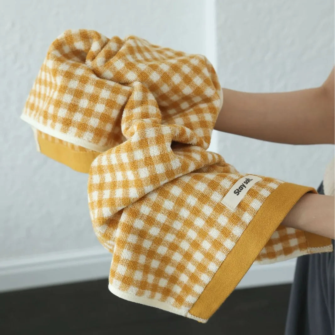 Autumn Winter Striped Bath Towel Cotton Plush Washed Washcloth Worsted Soft Absorbent Bathroom Towels For Man Women Dropshipping