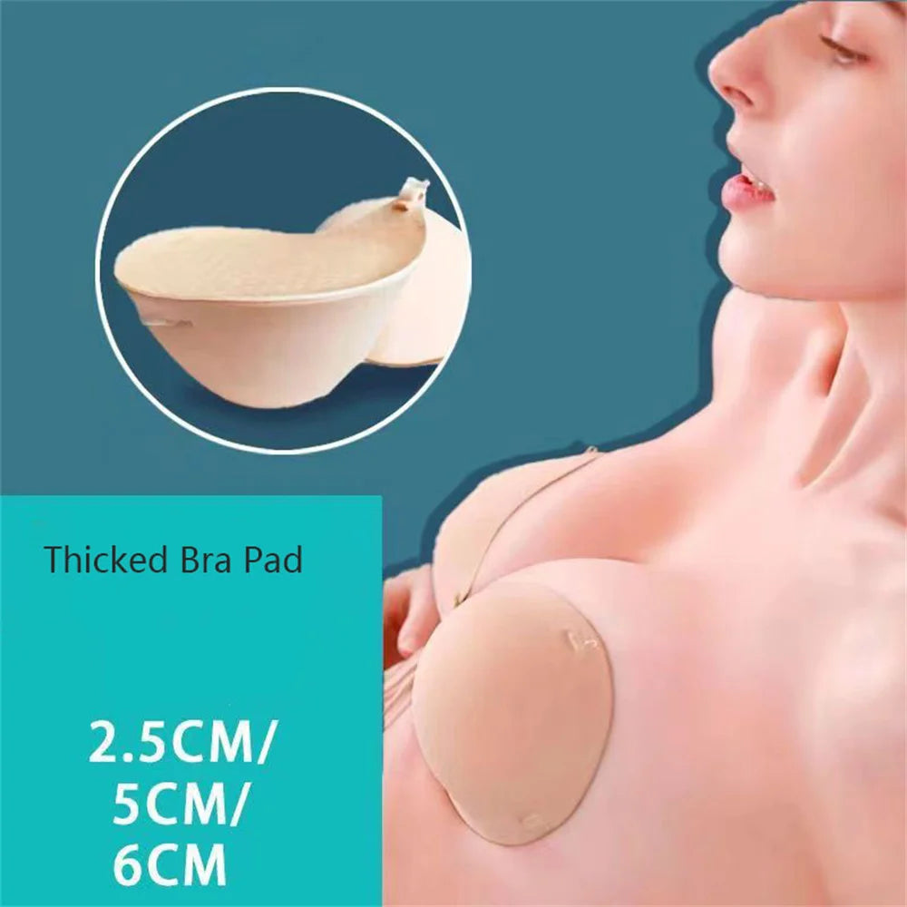 5CM/6cm Thickened Chest Sticker Invisible Silicone Bra for Woman Silicone Push Up Adhesive Bra Waterproof Nipple Tape Stickers