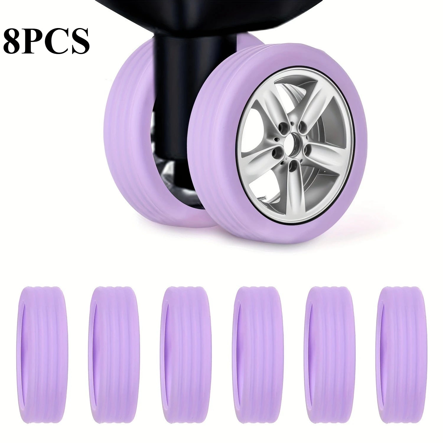 8Pcs/Set Luggage Wheels,Silent Protective Cover,Suitcase,Travel Box,Wheels,Anti-skid Cover,Wear-resistant Rubber Cover