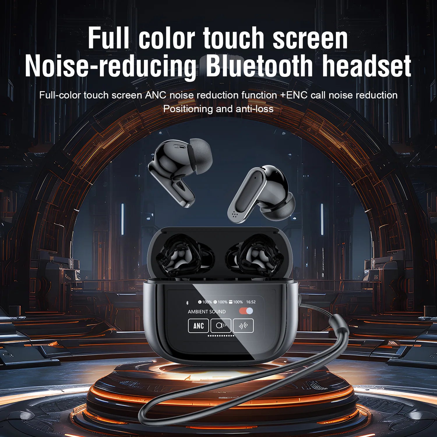 Lenovo New V11 Wireless Bluetooth Earphones Headphones Outdoor Sport Headset Noise Reduction With Display Touch Control Earbuds