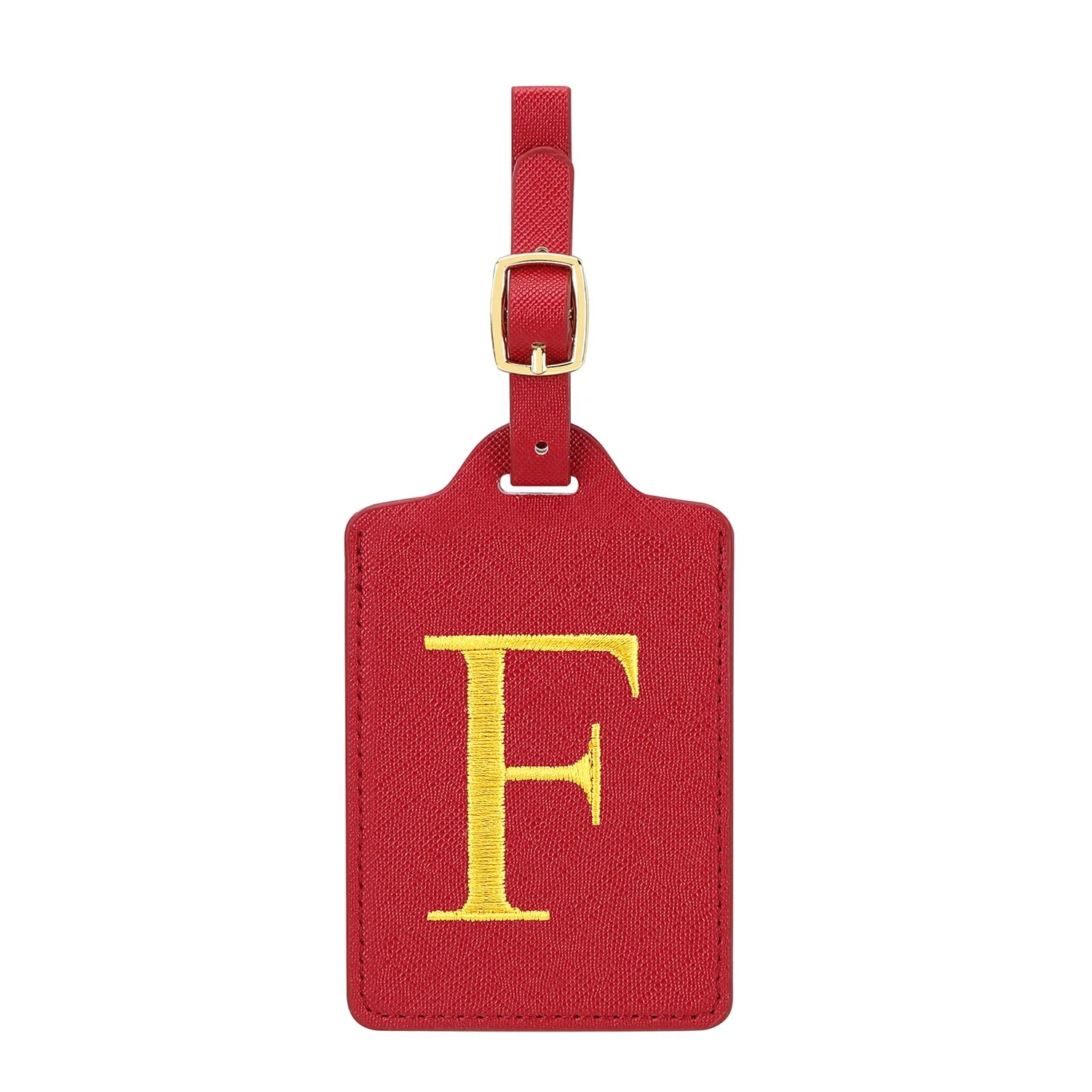 MIYIN 26 letters Luggage Tags for Suitcases PU Leather Privacy Protection Bag Tags Travel Accessories Essential, Energetic Red