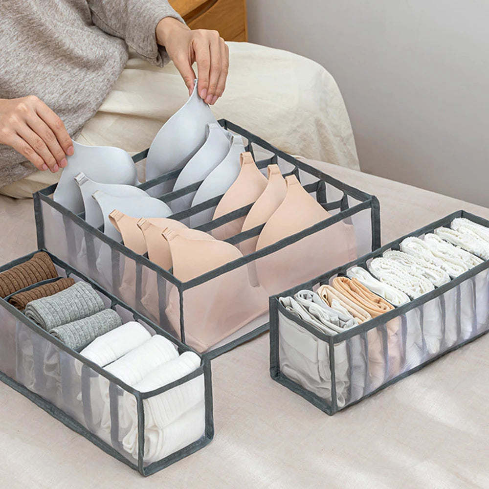 Wardrobe Clothes Organizer Foldable Underwear Drawers Organizers Underpants Storage Box Drawer Dividers Bra Sock Organizer Box