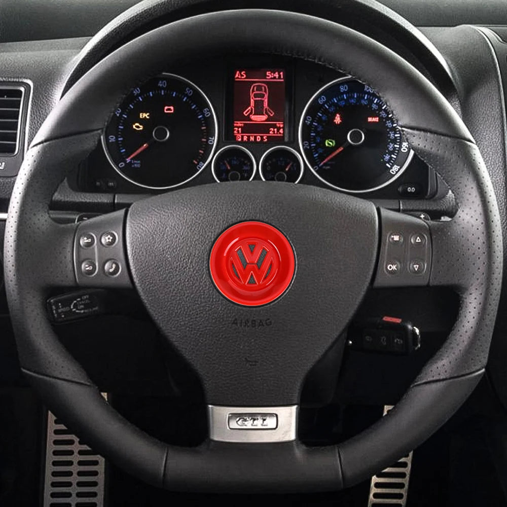ABS Car Steering Wheel Emblem Badge Sticker for Volkswagen Polo Sharan Golf Scirocco Touran Touareg Tcross Tiguan B6 Accessories