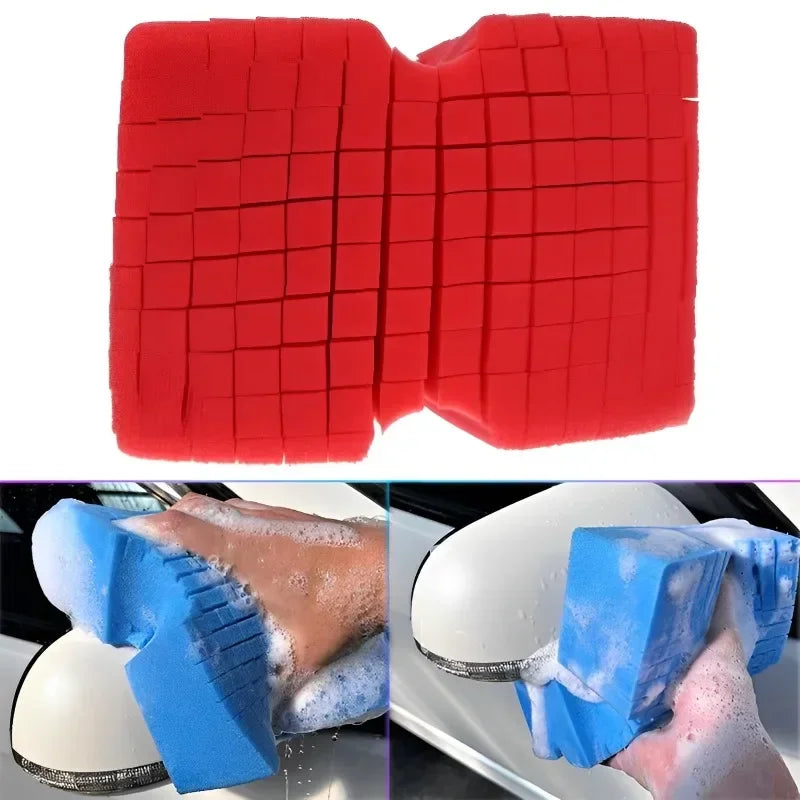 Large Cross Cut Durable Soft Foam Grid Sponge Tire Wash Detailing Applicator Sponge Pads Tire Wash Wipe Tool Car Cleaning Brush